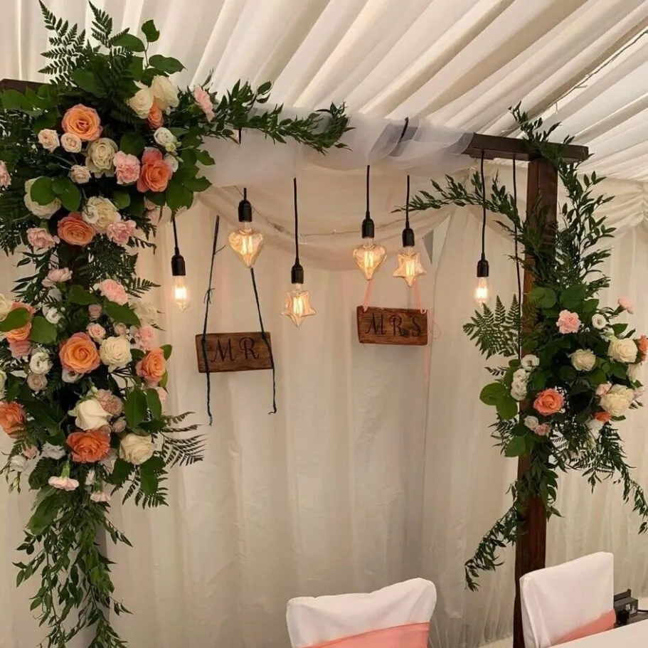Wedding ceremony floral arch