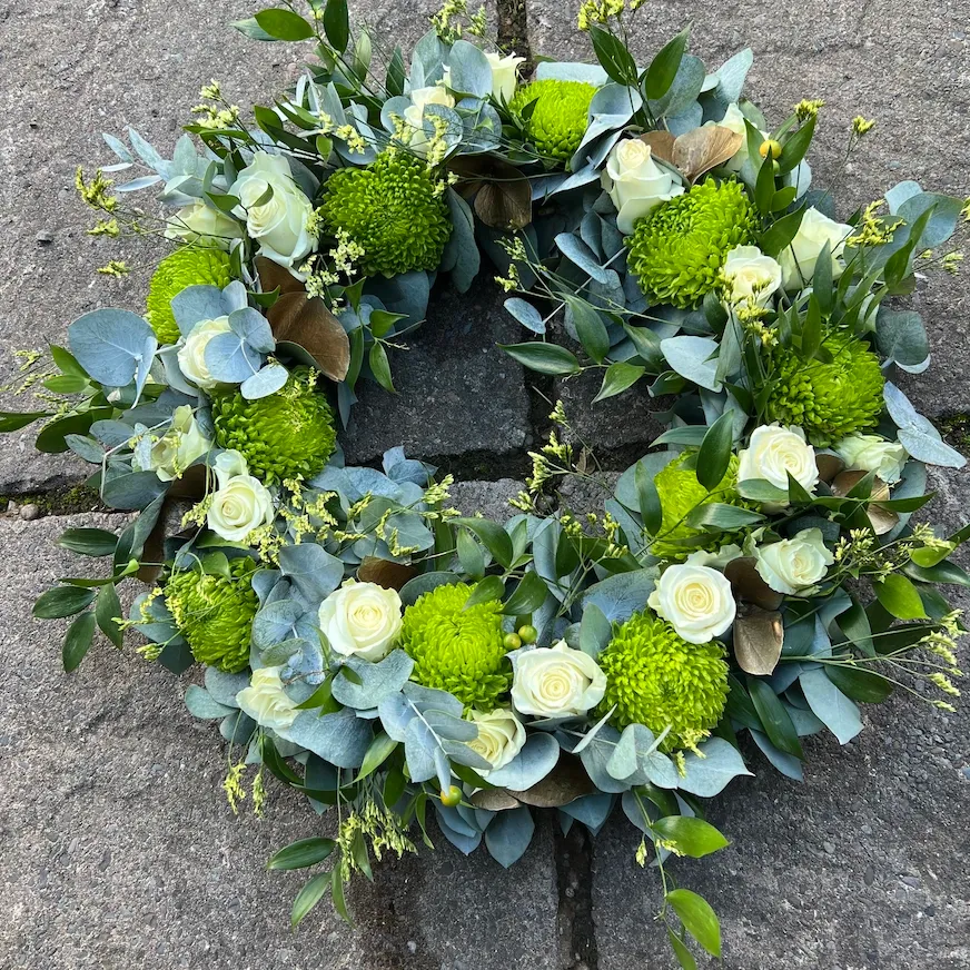 Sympathy - Green Floral Wreath